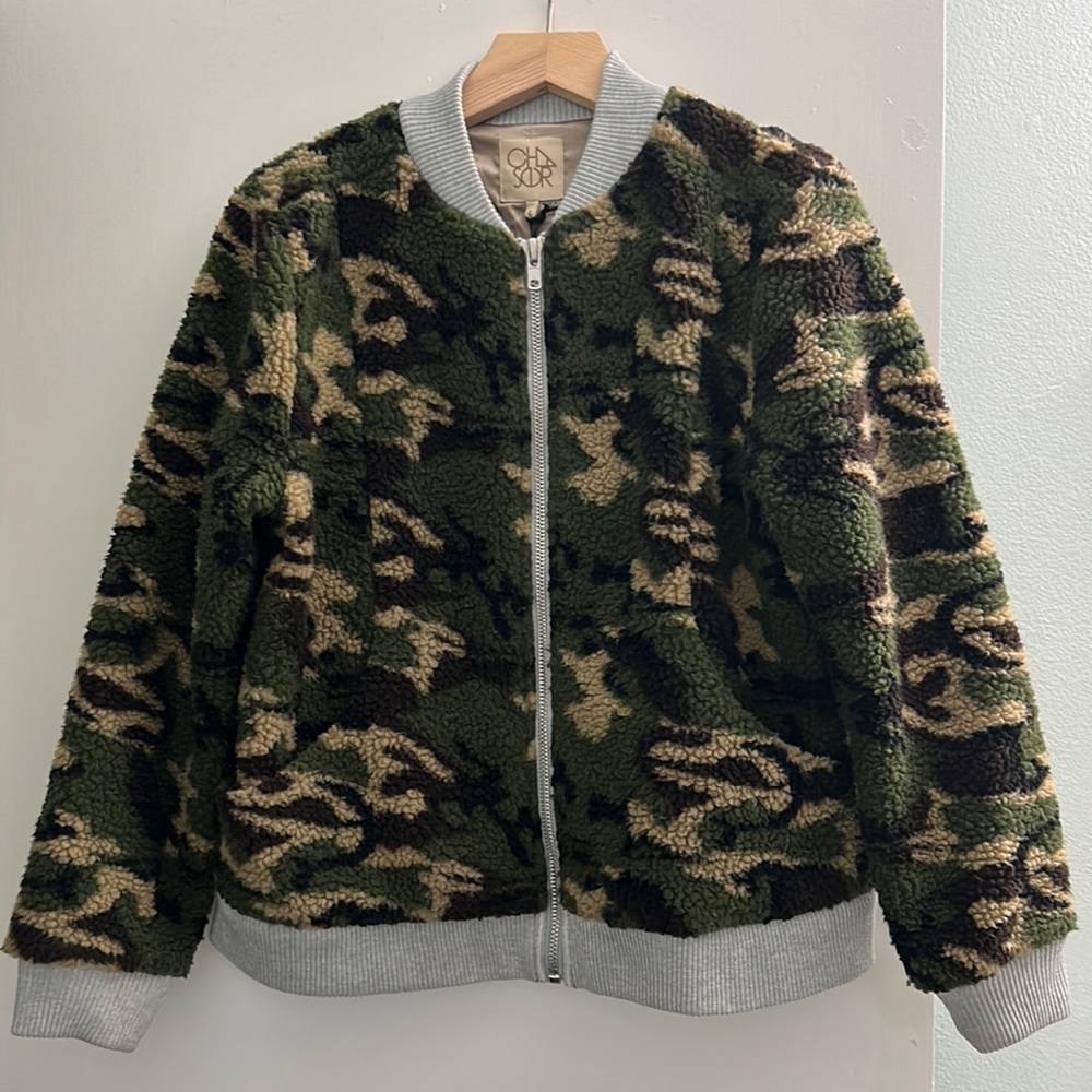 Chaser Brand Camo Sherpa Zip Jacket